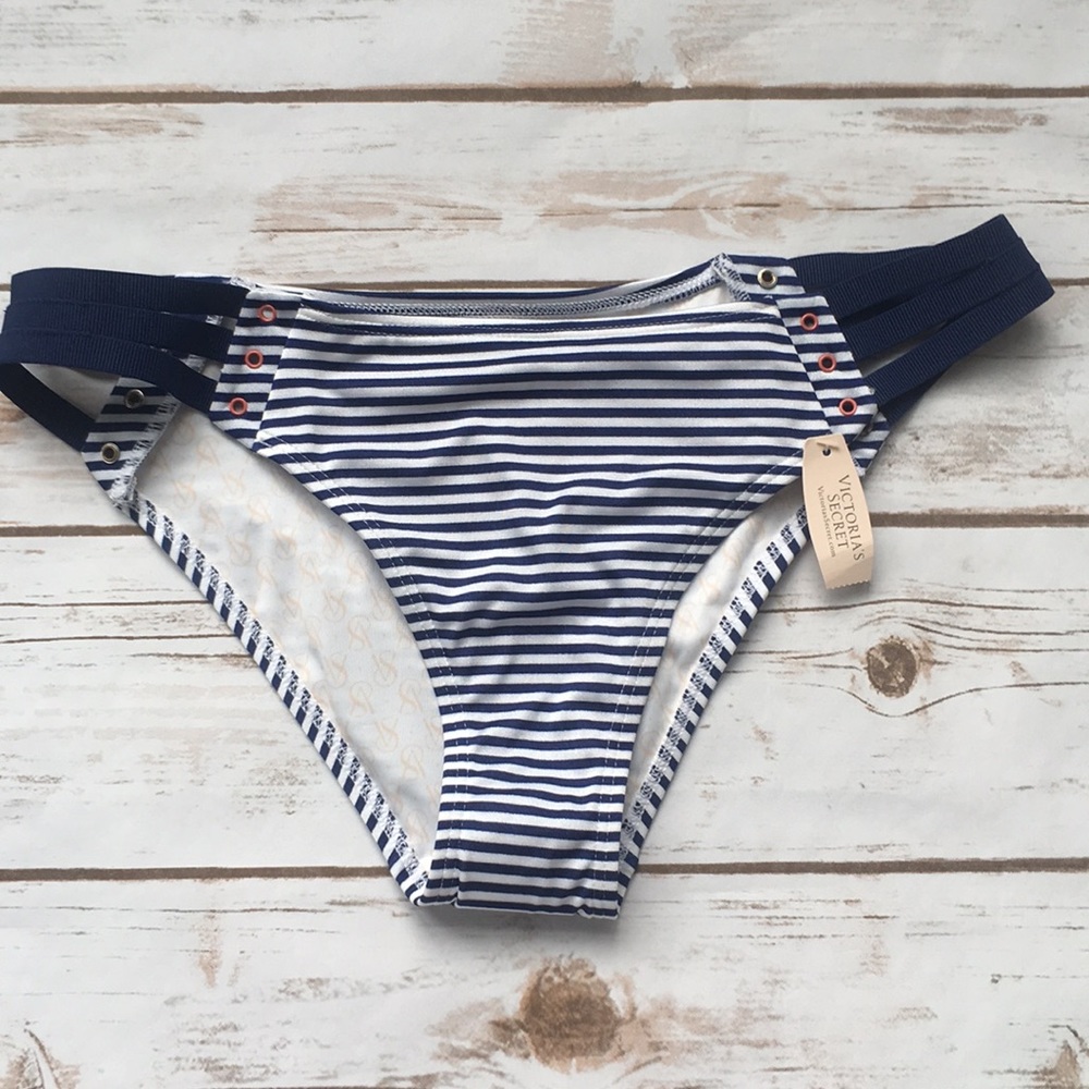 VS Swim Strappy Striped Bikini Bottom